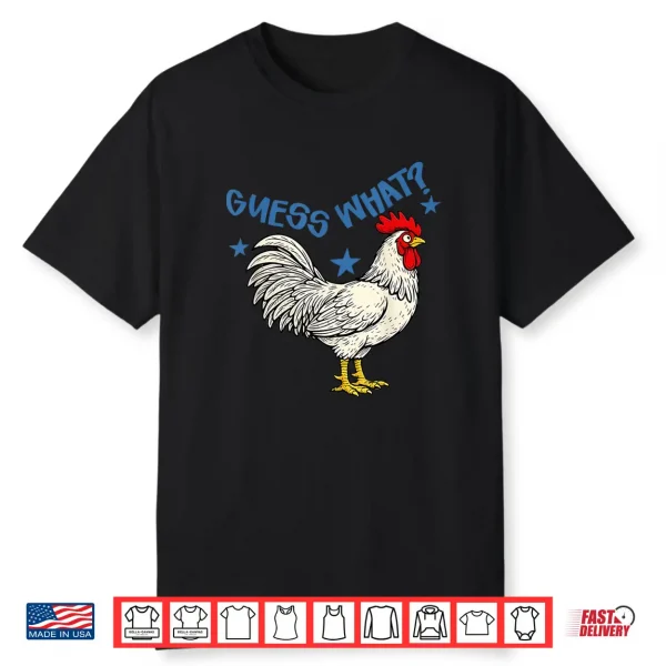 (2 Side) Guess What Chicken Butt Funny Chicken Meme Boys Shirt