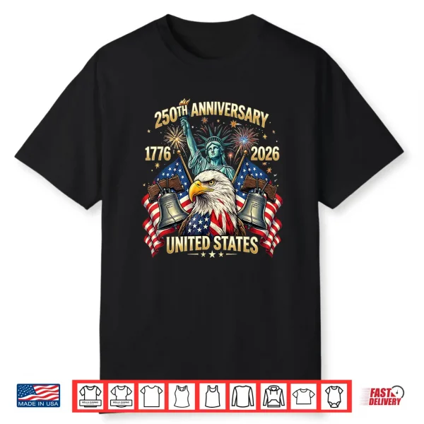 250 Years American Anniversary 1776 2026 Usa Flag Shirt