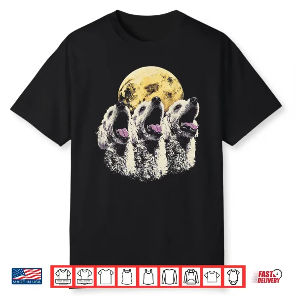 3 Headed Dog Howling At Moon Poodle Cerberus Shirt