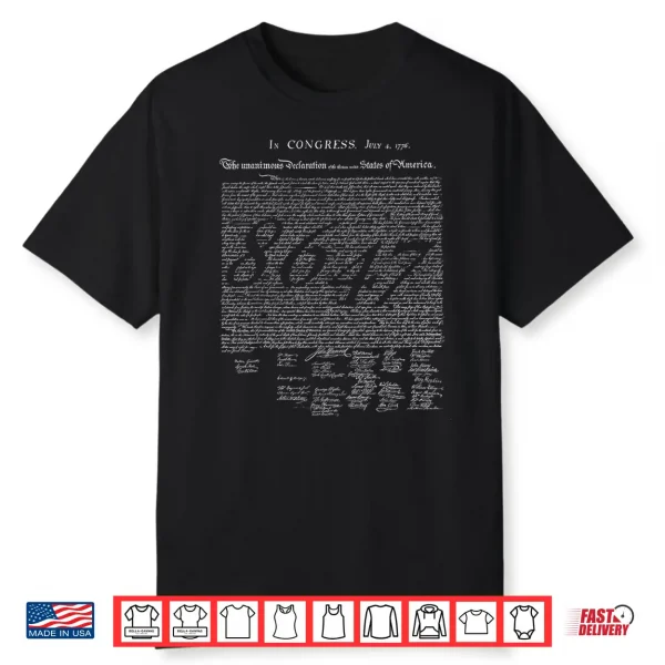 86 47 Declaration Of Independence 4Th Of July 1776 No Kings Shirt