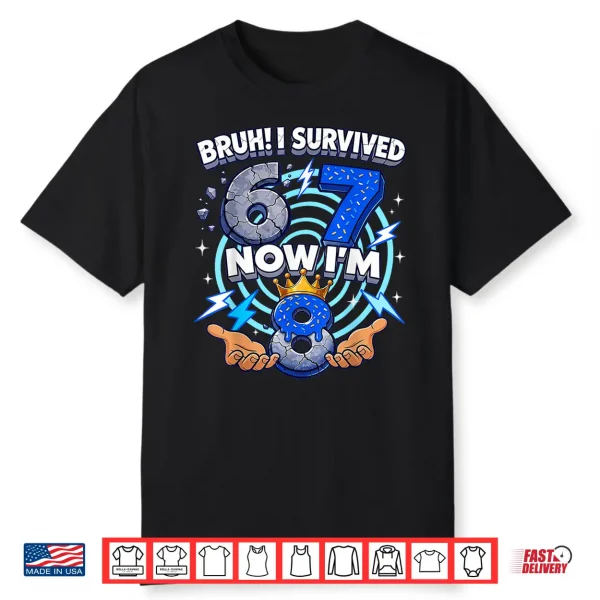 8Th Birthday Boys I`M 8 Year Old Six Seven Bruh 6 7 Shirt