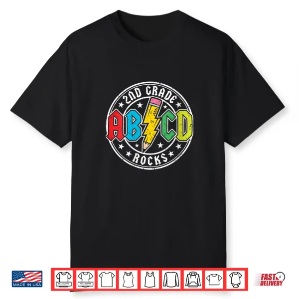 Abcd Second 2Nd Grade Rocks Back To School First Day Kids Shirt