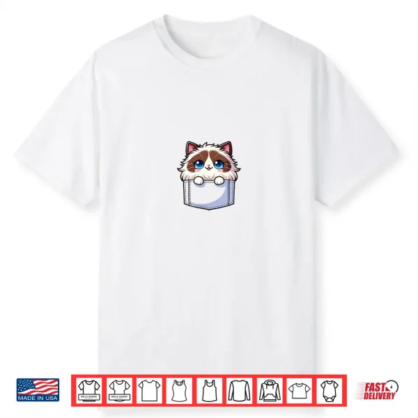 Adorable Chibi Japanese Pocket Kawaii Ragdoll Cat Shirt