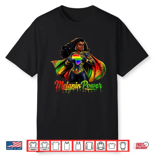 African Pride Strong Melanin Queen Black Woman Shirt