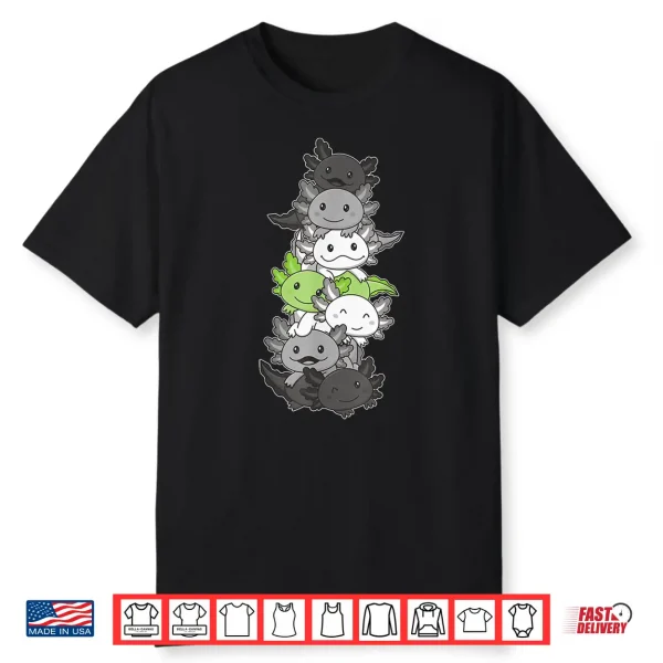 Agender Flag Pride Month Lgbtq Agender Axolotl Shirt