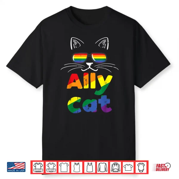 Ally Cat Pride Month Straight Ally Gay Lgbtq Lgbt Women Shirt