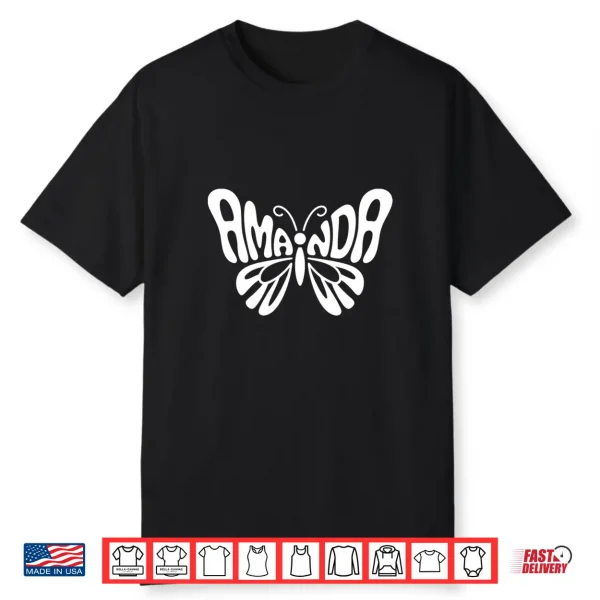 Amanda Butterfly Personalized Cute Name Word Art Performance Shirt