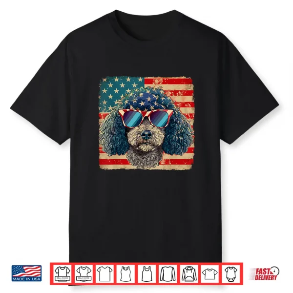 American Star Stripes Poodle Dog Shirt 4Th Of July Men Women Shirt