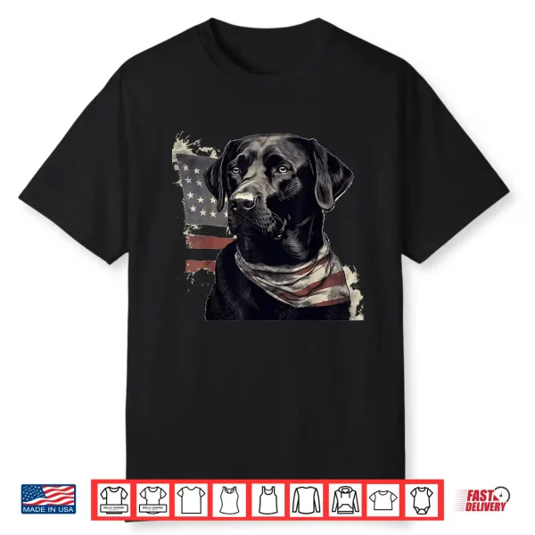 American Usa Flag Lab Owner Black Labrador Retriever Shirt