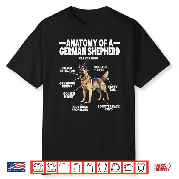 Anatomy German Shepherd Dog Lovers German Shepherd Dog Shirt
