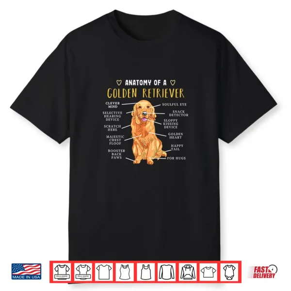 Anatomy Golden Retriever Dog Lovers For Men Women Shirt