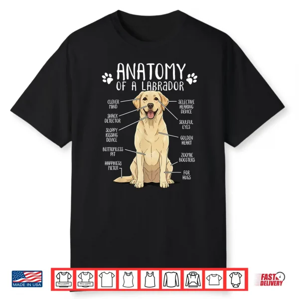 Anatomy Labrador Retriever Yellow Lab Dog Owner Shirt