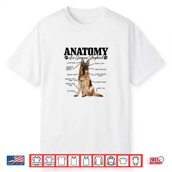 Anatomy Of A German Shepherd Dog Mom Dad Shirt
