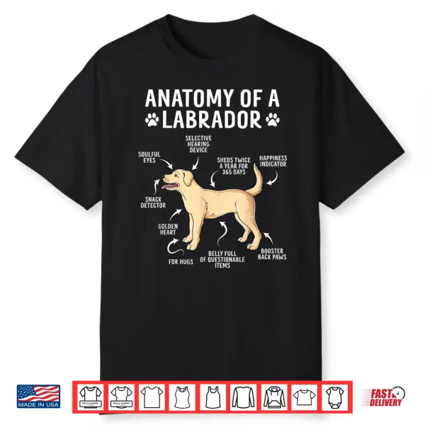 Anatomy Of A Labrador Retriever Funny Lab Dog Lover Shirt