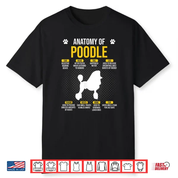 Anatomy Of Poodle Funny Dog Lover Gift Shirt