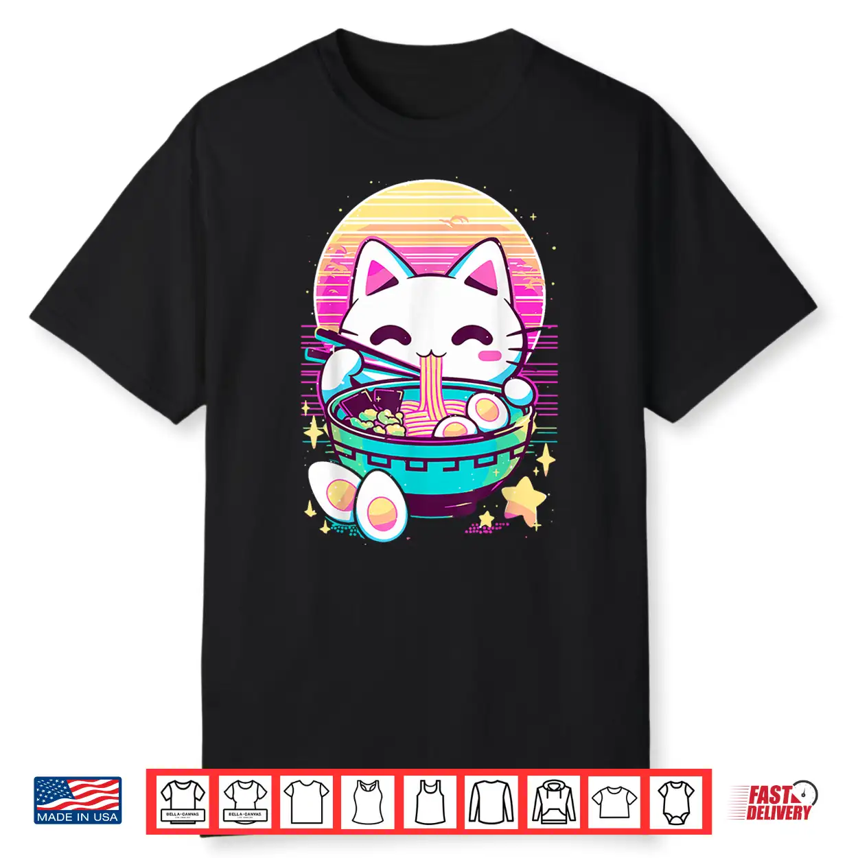 Anime Cat Eating Ramen Japanese Ramen Cat Japan Shirt Anime Cat Eating Ramen Japanese Ramen Cat Japan Shirt