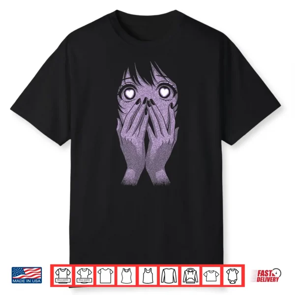 Anime Eyes Girl Hearts Manga Otaku Grunge Goth Alt Aesthetic Shirt