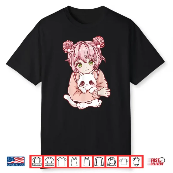Anime Girl Cat Cats Kawaii Shirt