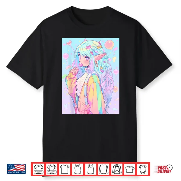 Anime Girl Pastel Kawaii Waifu Elves Girl Shirt