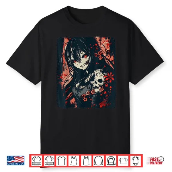 Anime Horror Girl Aesthetic Japanese Creepy Kawaii Goth Shirt