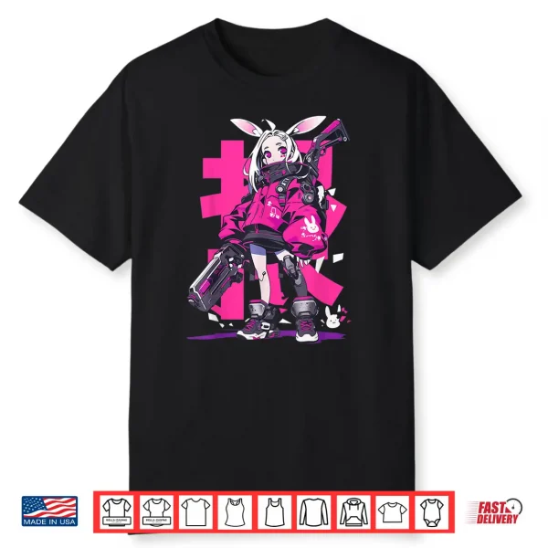 Anime Manga Cyberpunk Aesthetic Techwear Harajuku Bunny Girl Shirt