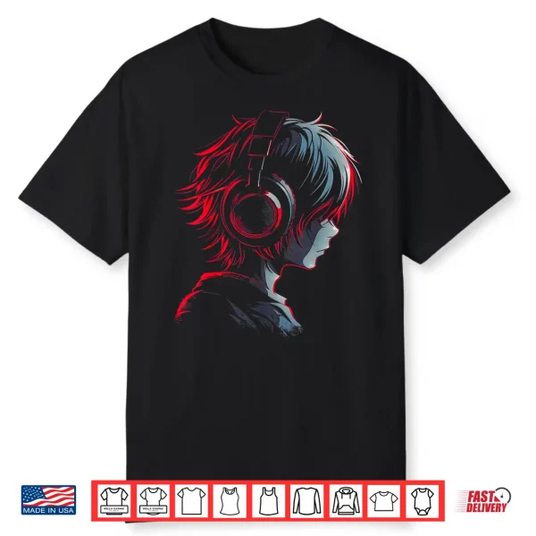 Anime Manga Graphic Headphone Artwork Anime Shirt