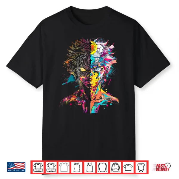 Anime Manga Motif Colorful Artwork Anime Shirt