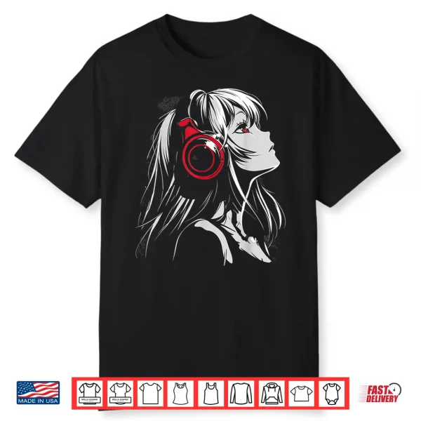 Anime Manga Motif Headphone Artwork Anime Shirt