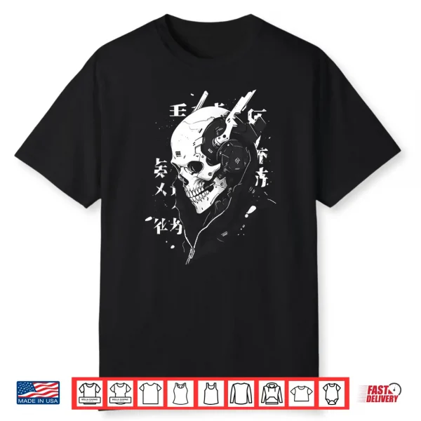 Anime Manga Skull Cyberpunk Aesthetic Techwear Harajuku Shirt