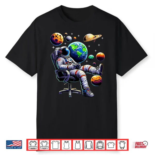 Astronaut Gamer Space Gaming System Planets Shirt