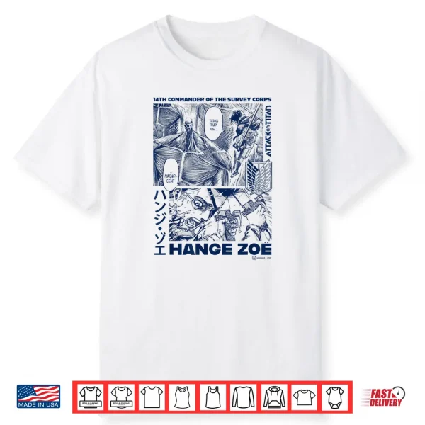 Attack On Titan Commander Hange Zoe Big Chest Manga Poster Shirt