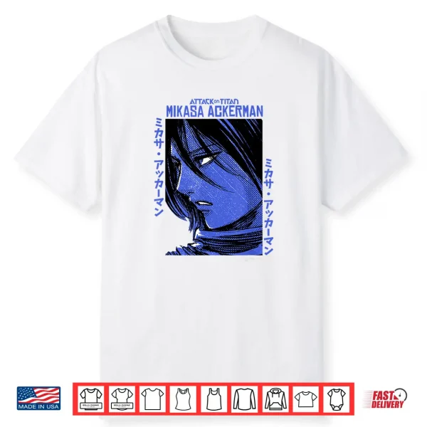 Attack On Titan Mikasa Ackerman Japanese Manga Face Portrait Shirt