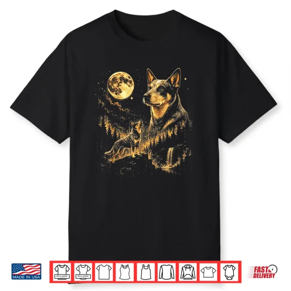 Australian Cattle Howling To The Moon Meme Animal Graphic Shirt