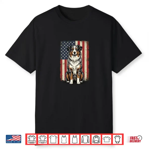 Australian Shepherd Usa Flag 4Th Of July Shirt