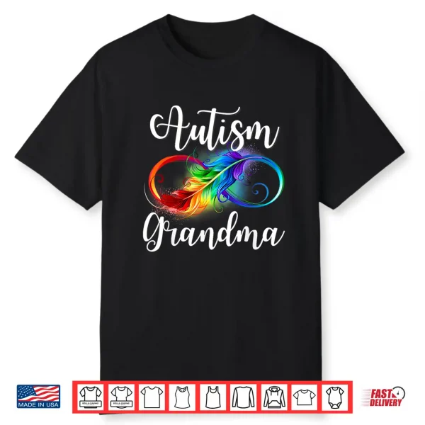 Autism Grandma Neurodiversity Rainbow Infinity Sign Spectrum Shirt