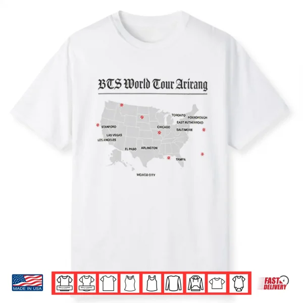 B T S World Tour Arirang Map Shirt