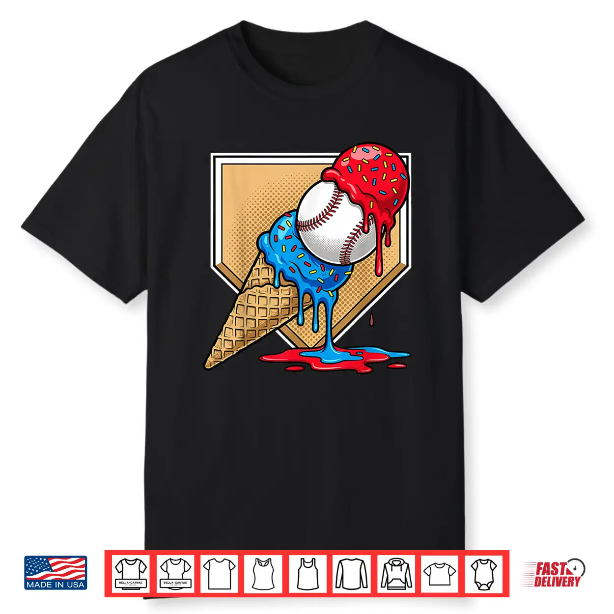 Baseball Drip Ice Cream Apparel Youth Drip Baseball Shirt Baseball Drip Ice Cream Apparel Youth Drip Baseball Shirt