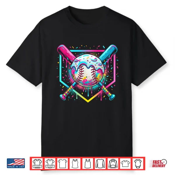 Baseball Drip Ice Cream Baseball Boys Kids Youth Shirt