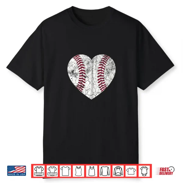 Baseball Heart Fun Mom Dad Men Women Softball Wife Shirt