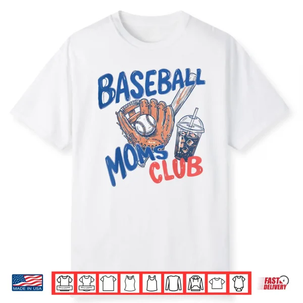 Baseball Moms Club Iced Coffee & Glove Sports Mother’S Day Shirt