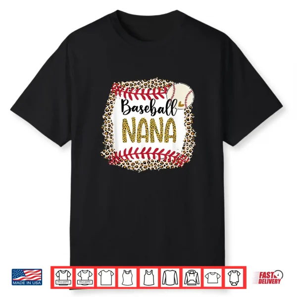 Baseball Nana Leopard Baseball Nana For Mother’S Day Shirt