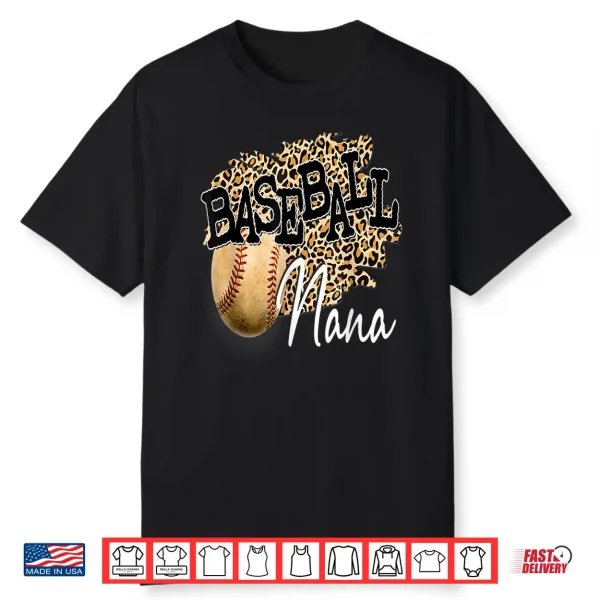 Baseball Nana Leopard Mother’S Day For Men Women Boys Girls Shirt