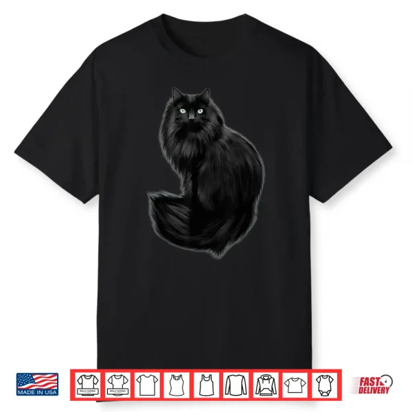 Beautiful Maine Coon Cat With Pretty Eyes Long Hair Cat Shirt