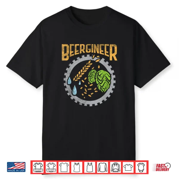Beergineer Craft Beer Hops Homebrew Beer Brewing Shirt