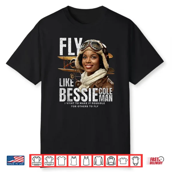Bessie Quote Black Aviator Women History Month Juneteenth Shirt