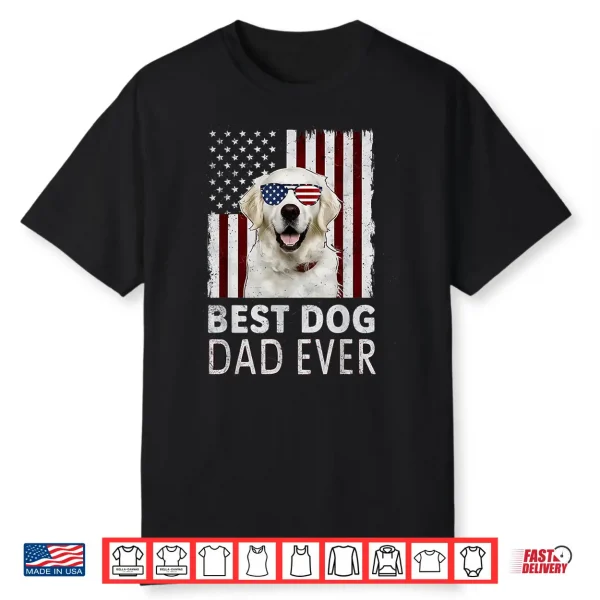 Best Dog Ever White English Cream Golden Retriever Usa Shirt