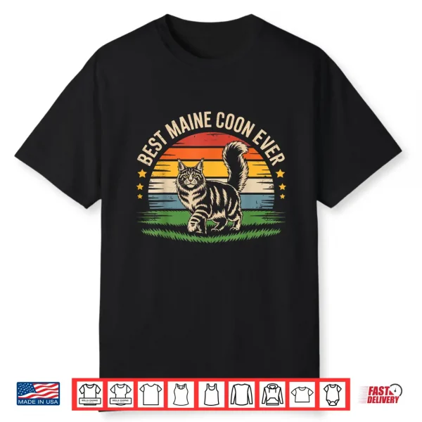 Best Maine Coon Cat Retro Pet Lover Gifts Tee Shirt