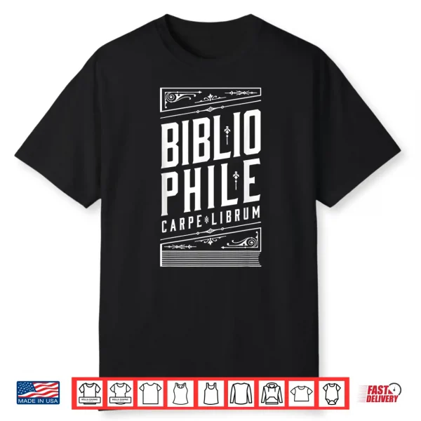 Bibliophile Carpe Librum Vintage Librarian Book Cover Shirt