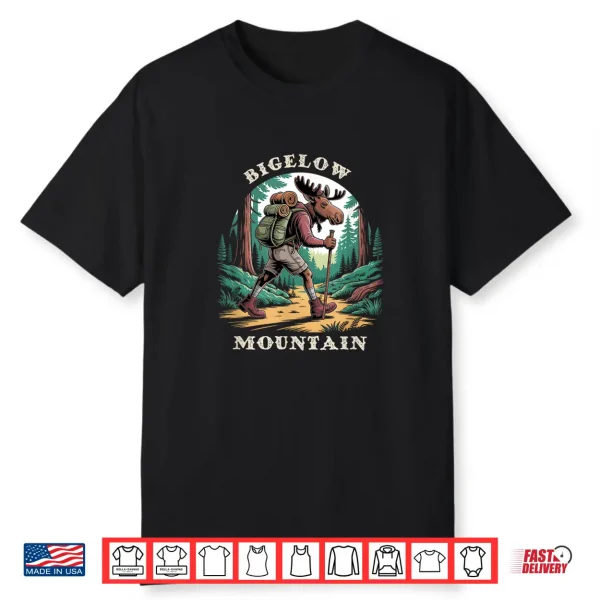 Bigelow Mountain Maine Mountains Hiking Backpacking Moose Shirt