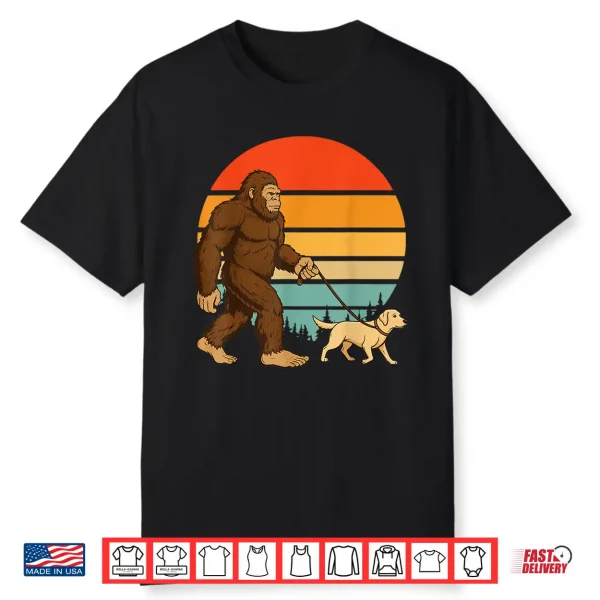 Bigfoot Labrador Retriever Retro Dog Vintage Shirt